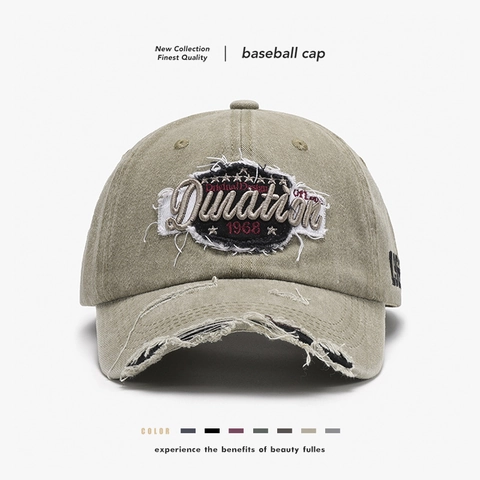 Berretto Da Baseball In Cotone Lavato Vintage Ricamo Lettere Distressed Regolabile Cappello Da Sole Retrò Uomo Donna