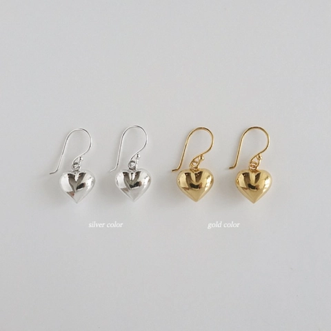 Herz Hängerohrringe 925 Sterlingsilber Hochglanzpoliert Minimalistischer Modeschmuck Für Damen