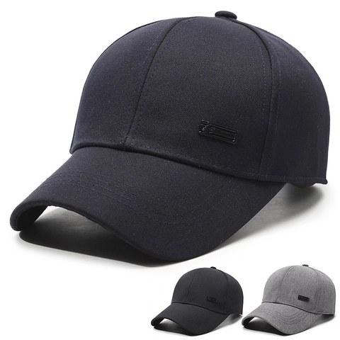 Gorra De Béisbol Para Hombre Mezcla De Algodón Y Poliéster Protección Solar Ajustable Color Sólido Decoración Metal Sombrero