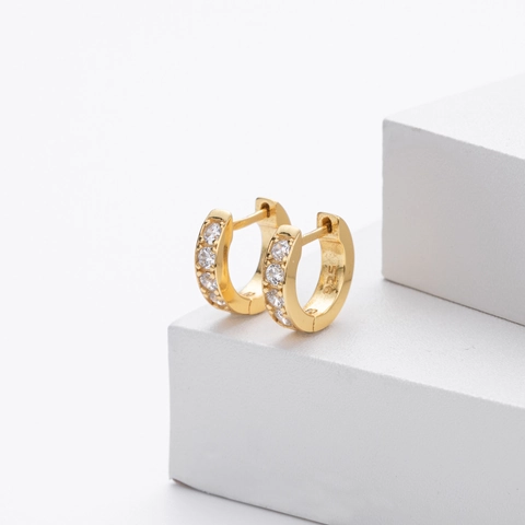 925 Sterling Silver Zirconia Hoop Earrings For Women Minimalist Small Pave Zirconia Huggie Earrings Fashion Jewelry