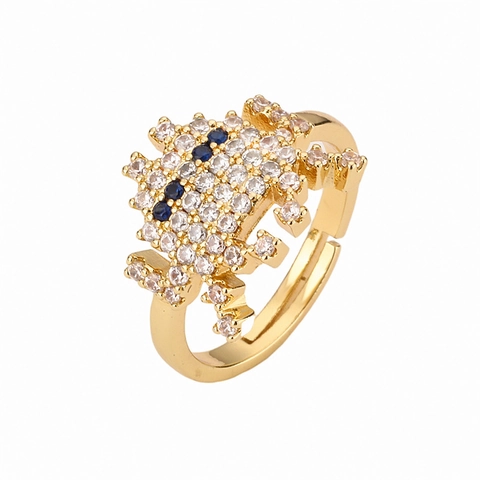 Anillos Abiertos De Cobre Ajustables Micro Incrustaciones De Circón Corazón Animal Forma Geométrica Joyería De Moda Para Mujeres