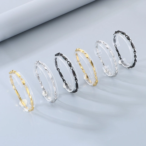 Collar Y Pulsera De Cadena Geométrica Minimalista De Acero Inoxidable Joyas Para Mujer Estilo De Moda Para Conmutar