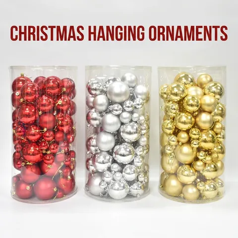 Palle Di Natale Plastica Opaco Lucido Glitter Sfaccettato Decorazioni Appese Albero Festivo Festa Casa Arredamento