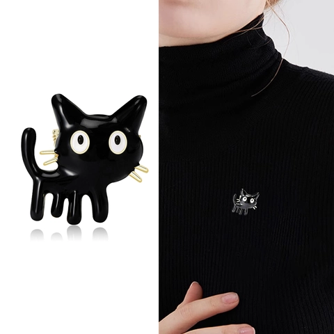 Cartoon Cat Brooch Alloy Enamel Animal Pin Cute Fashionable Clothing Accessory For Women Girls Ins Style Gift Jewelry