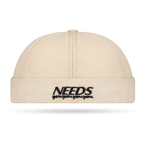 Cotton Docker Hat Brimless Miki Cap Letter Embroidered Adjustable Retro Streetwear Sailor Hat For Men Women
