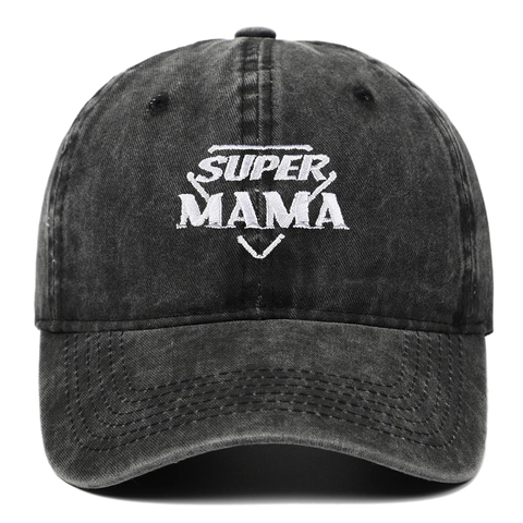 Γυναικείο Καπέλο Μπέιζμπολ Super Mama Κέντημα Πλυμένο Βαμβάκι Vintage Ρυθμιζόμενο Προστασία από τον Ήλιο Καπέλο Σπορ Δώρο Γιορτής Μητέρας