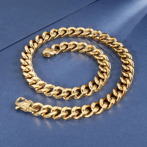 Collar De Cadena De Eslabones Cubanos Para Hombre Acero Inoxidable Hip Hop