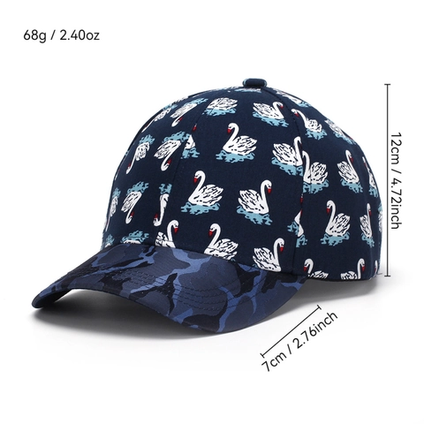 Casquette De Baseball Polyester Imprimé Cygne Protection Solaire Boucle Métallique Réglable Mode Décontractée Chapeau