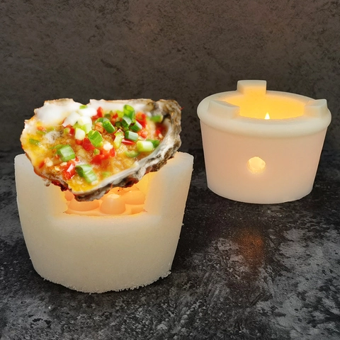 Silicone Mold Mini Stove Shape For Salt Carving DIY Candle Plaster Diffuser Stone Crafting Tool Heat Resistant White