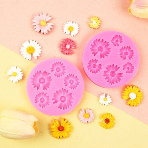 Stampo Silicone Margherita Mini Rotondo Per Fondant Fai Da Te Argilla Resina Gioielli Decorazione Cover Cellulare