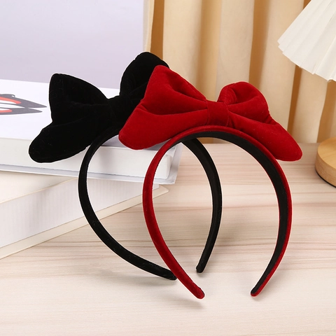 Diadema Con Lazo Grande Felpa Terciopelo 3D Dulce Dibujos Animados Para Mujeres Niñas