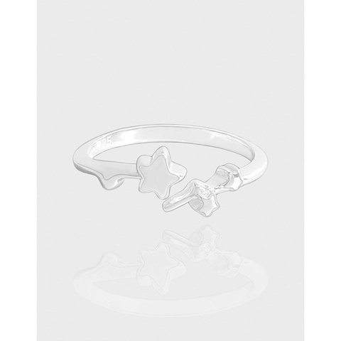 Minimalist 925 Sterling Silver Star Ring Open Adjustable Meteor Design Light Luxury Jewelry For Women Girls