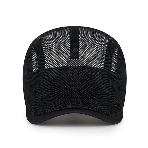 Breathable Mesh Ivy Cap Summer Flat Cap Adjustable Sun Protection Retro Style Polyester Hat For Men Women