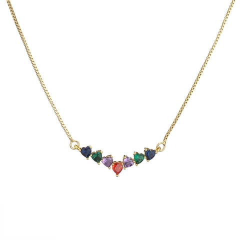 Anhänger Halskette Kupfer Zirkon Kunstperle Herz Mond Stern Blume Schmetterling Schmuck Für Frauen Mode Retro Stil