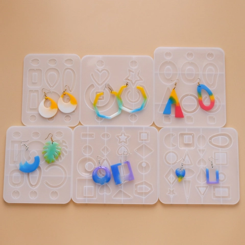 DIY Earring Pendant Resin Silicone Molds Geometric Shapes Semi Transparent For Handcrafted Jewelry Making Crafting Tools