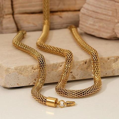 Minimalistische Schakelketting En Armband Van Roestvrij Staal Geometrisch Modeaccessoire Voor Dames