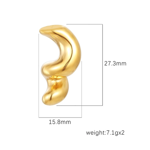 Pendientes De Aro Geométricos Torcidos Irregulares Acero Inoxidable Chapado En Oro 18K Joyas Elegantes Mujer