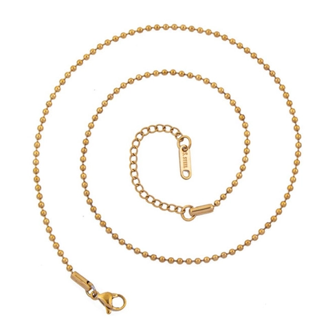 Ball Bead Chain Necklace 304 Stainless Steel Gold Plated Minimalist Choker Jewelry For Women Men Multiple Colors