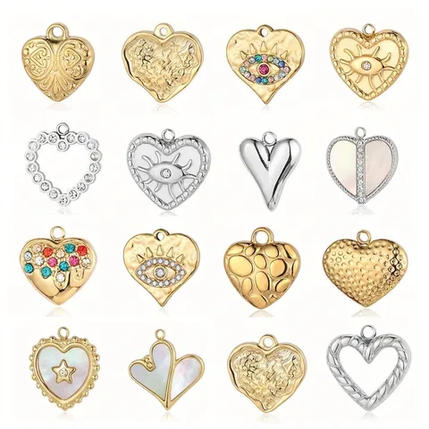Hart Boze Oog Hanger Roestvrij Staal Schelp Zirkoon DIY Sieraden Accessoires Voor Kettingen Maken Franse Retro Stijl