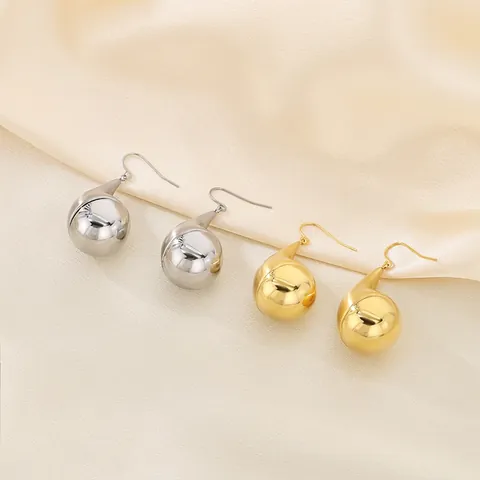Edelstahl Tropfen Haken Ohrringe Hohl Wassertropfen Elegant Minimalistisch Hängeschmuck Für Frauen Stilvolle Moderne Mode