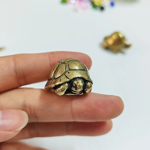 Vintage Messing Schildkröte Miniatur Figur Schreibtisch Dekoration Retro Metall Ornament Tee Haustier Handgefertigte Kunst