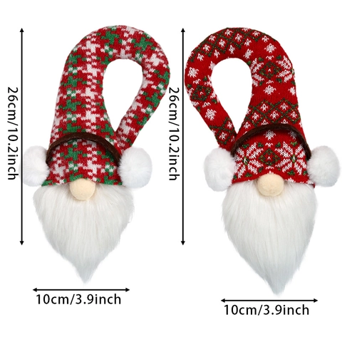 Decorazione Per Maniglia Della Porta Gnomo Di Natale Tessuto A Maglia Barba Di Peluche Ornamento Sospeso Arredo Casa