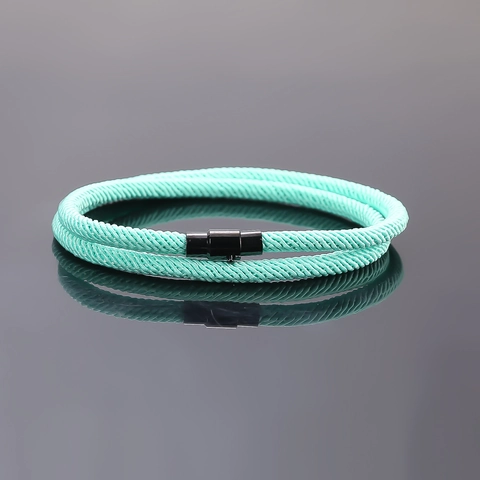 Wrap Braided Cord Bracelet With Copper Magnetic Buckle Lucky Red Rope Wristband For Couples Valentine Gift Simple Style