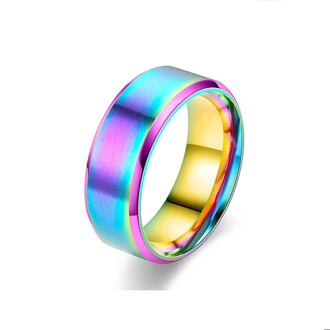 Bandring Edelstahl Gebürstete Matte Oberfläche Abgeschrägte Kante Polierte Innenseite Minimalistischer Schmuck