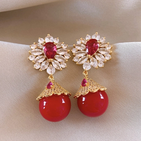 Vintage Flower Rhinestone Tassel Dangle Earrings With 925 Sterling Silver Earring Post Elegant Jewelry For Women