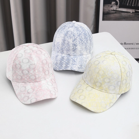 Fashion Women's Lace Floral Baseball Cap Breathable Sun Protection Peak Cap Adjustable Outdoor Travel Casual Hollow Out Hat