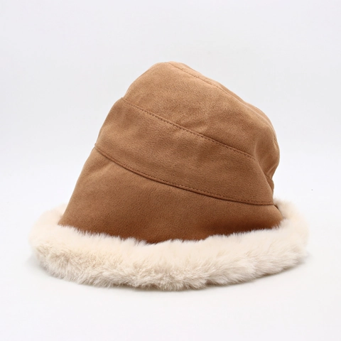 Cappello Alla Pescatora Invernale Camoscio Ecopelliccia Spesso Caldo Antivento Peluche Per Donna