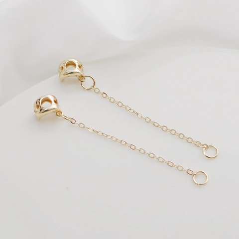 Sun Moon Shape Jewelry Extension Chains Gold Plated Alloy Matte Tail Chain For DIY Necklace Bracelet Making Minimalist Style