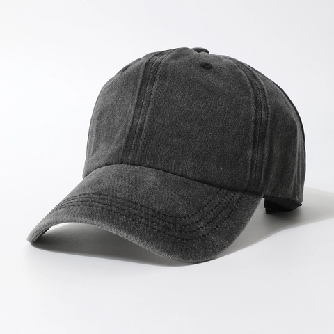 Vintage Washed Cotton Baseball Cap For Men Women Retro Distressed Denim Hat Adjustable Breathable Casual Solid Color