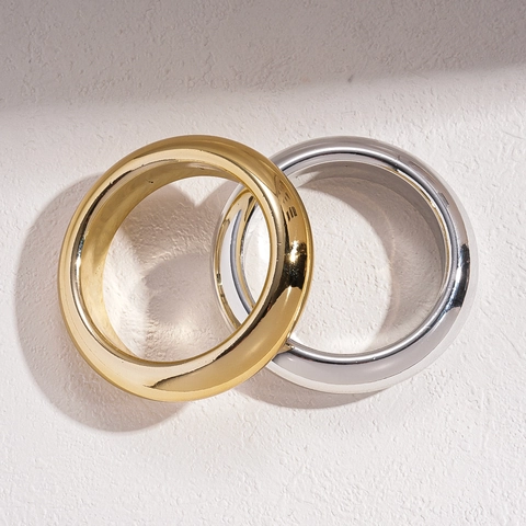 Bracciale Rigido Rotondo ABS Finitura A Specchio Lucida Geometrico Minimalista Chic Moderno Gioielli Per Donna
