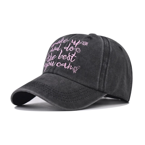 Cappello Da Baseball In Cotone Lavato Vintage Ricamo Lettere Cappello Da Sole Regolabile Allaperto Casual Unisex