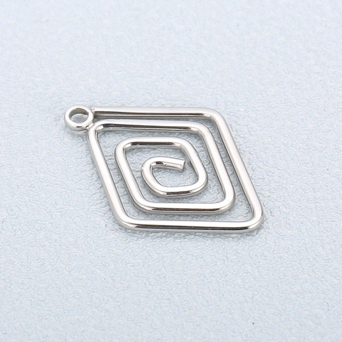 Pendente Cavo A Spirale Geometrica A Rombo Acciaio Inossidabile Accessorio Per Gioielli Fai-Da-Te Per Collana Bracciale