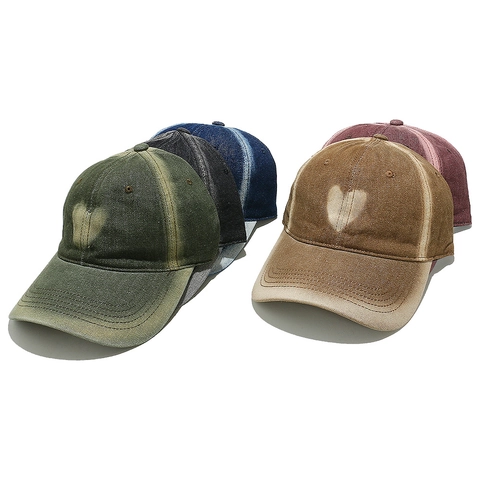 Cappellino Da Baseball In Cotone Lavato Con Motivo A Cuore Vintage Denim Distressed Cappello Da Sole Regolabile Per Donna