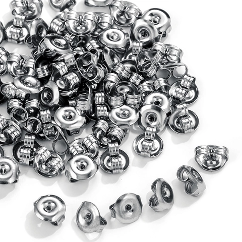 Fermoirs De Boucles D'Oreilles En Acier Inoxydable Papillon Stoppers Rond Accessoires De Bijoux Pour DIY