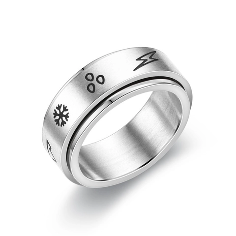 Stainless Steel Spinner Ring For Men Women Anxiety Relief Rotatable Star Moon Butterfly Chain Geometric Fashion Jewelry Ring