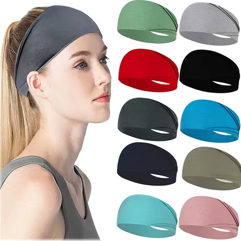Sports Headband Sweatband Elastic Polyester Spandex Breathable Yoga Running Fitness Hair Band Unisex Workout Accessory