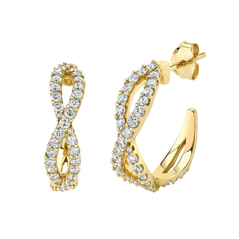 Orecchini a Bottone Geometrici Infinity Con Perno in Argento Sterling 925 Rame Zirconia Intarsiata Oro Argento Gioielli