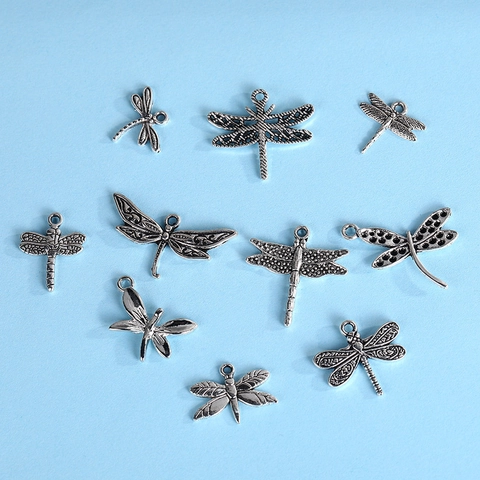 Dijes De Libélula Colgantes De Aleación De Plata Antigua Estilo Vintage Para Joyería De Bricolaje Collares Pulseras