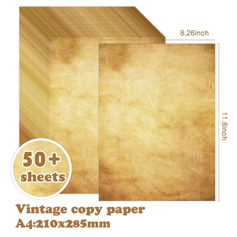 Vintage Printer Paper Antique Distressed Retro Kraft Stationery Paper For Double Sided Printing DIY Scrapbooking Journaling