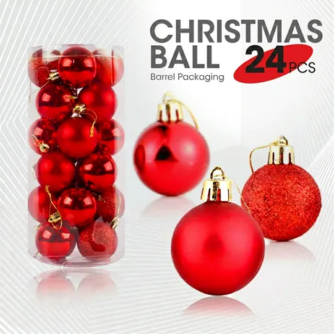 Christmas Ball Ornaments Plastic Shiny Matte Glitter Finish Holiday Tree Hanging Decorations Festive Party Decor