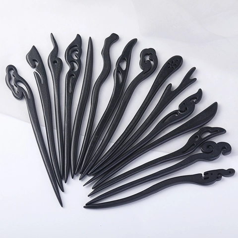 Horquilla De Madera Vintage Pasador De Pelo Minimalista Imitación Ébano Accesorios Tradicionales Orientales Hanfu
