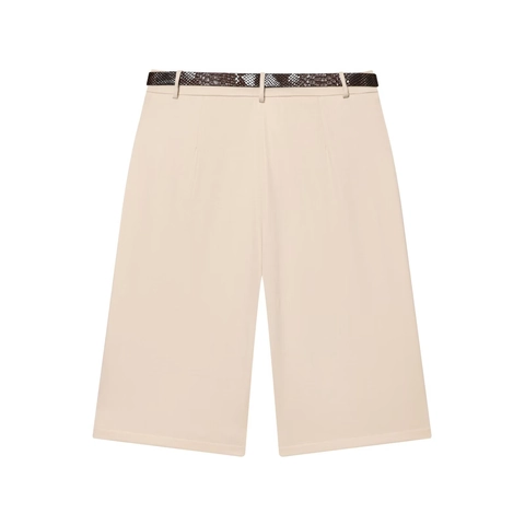 Pantaloncini Donna Vita Alta Con Cintura Motivo Serpente Gamba Larga Poliestere Casual Pendolare Tinta Unita Eleganti