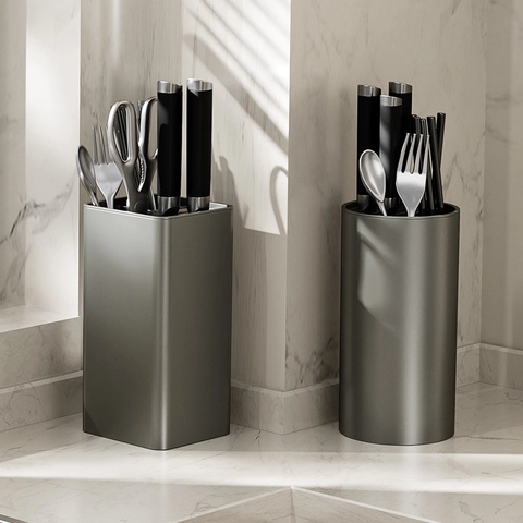 Kitchen Knife Holder Storage Rack PP PET Detachable Cutlery Organizer Stand Minimalist Countertop Space Saving