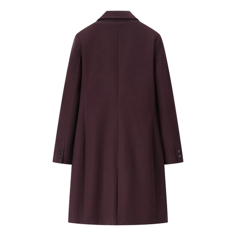 Abrigo Largo De Lana Para Mujer Solapa Minimalista Cierre Sencillo Ropa Exterior Holgada Con Hombreras Suaves Y Bolsillos Otoño Invierno