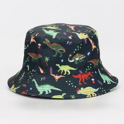 Sombrero de Pescador de Moda con Estampado de Animales y Dinosaurios para Hombre y Mujer Sombrero de Poliéster para el Sol para Playa y Verano