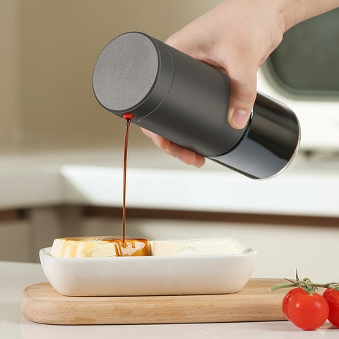 Glass Oil Dispenser Bottle Leak Proof Automatic Opening Closing Sauce Vinegar Container Sealed Lid Kitchen Cooking Style